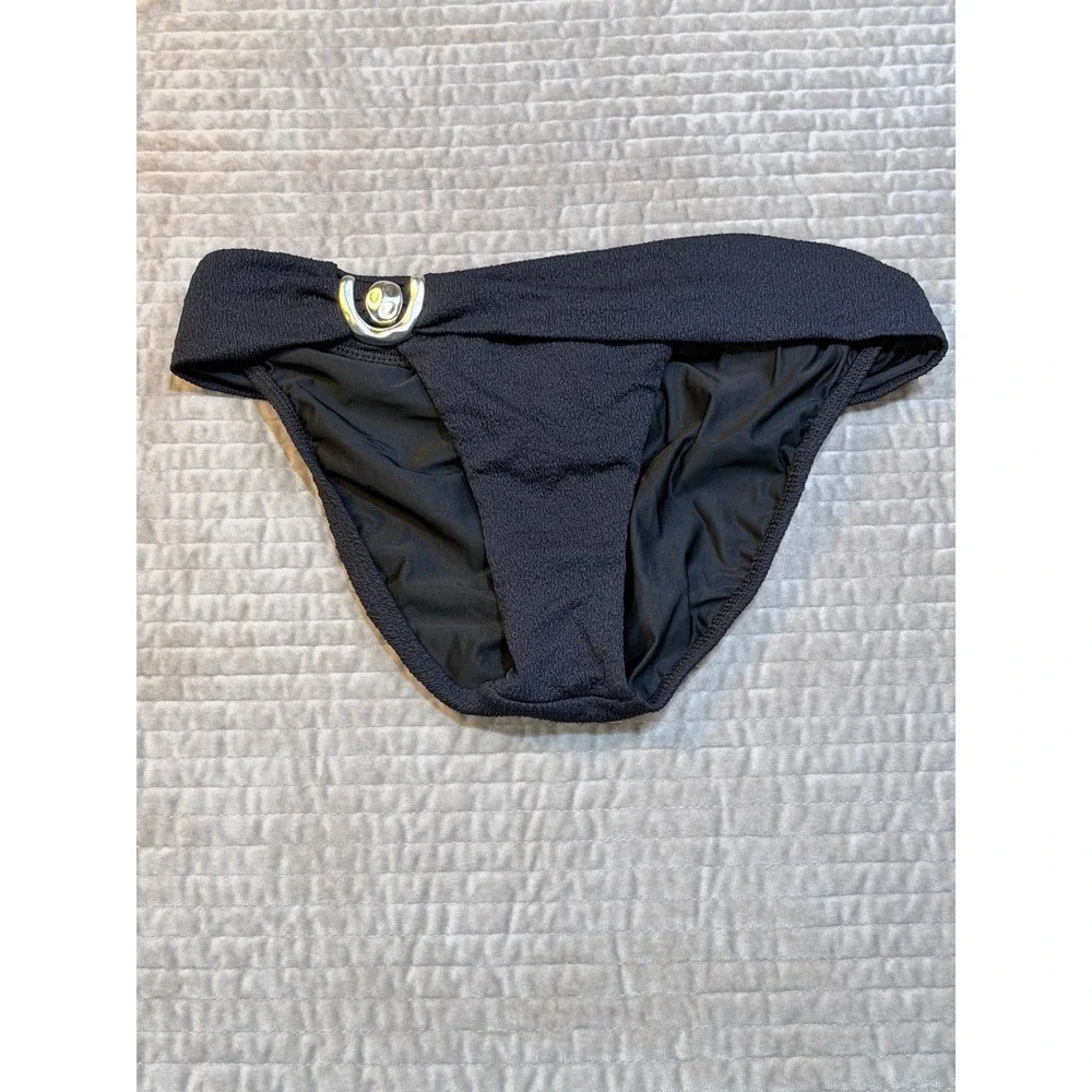 ViX Paula Hermanny Firenze Kori Bikini Bottom Black Silver Size M